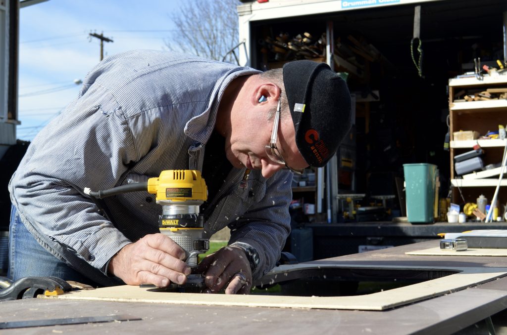 Mike McAuley building paperstone countertops